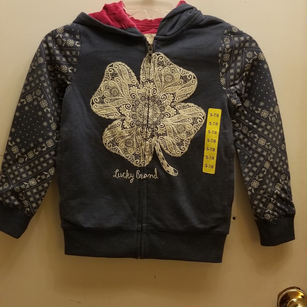 New Lucky Brand Girls Full Zip Hoodie 

 